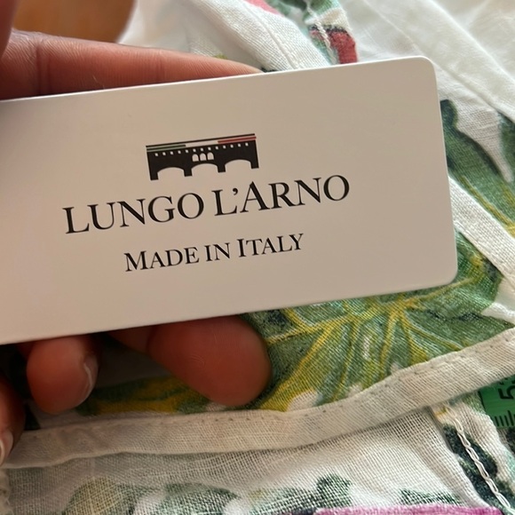 Lungo L’Arno white tropical 100% linen dress size medium midi maxi - Picture 7 of 12